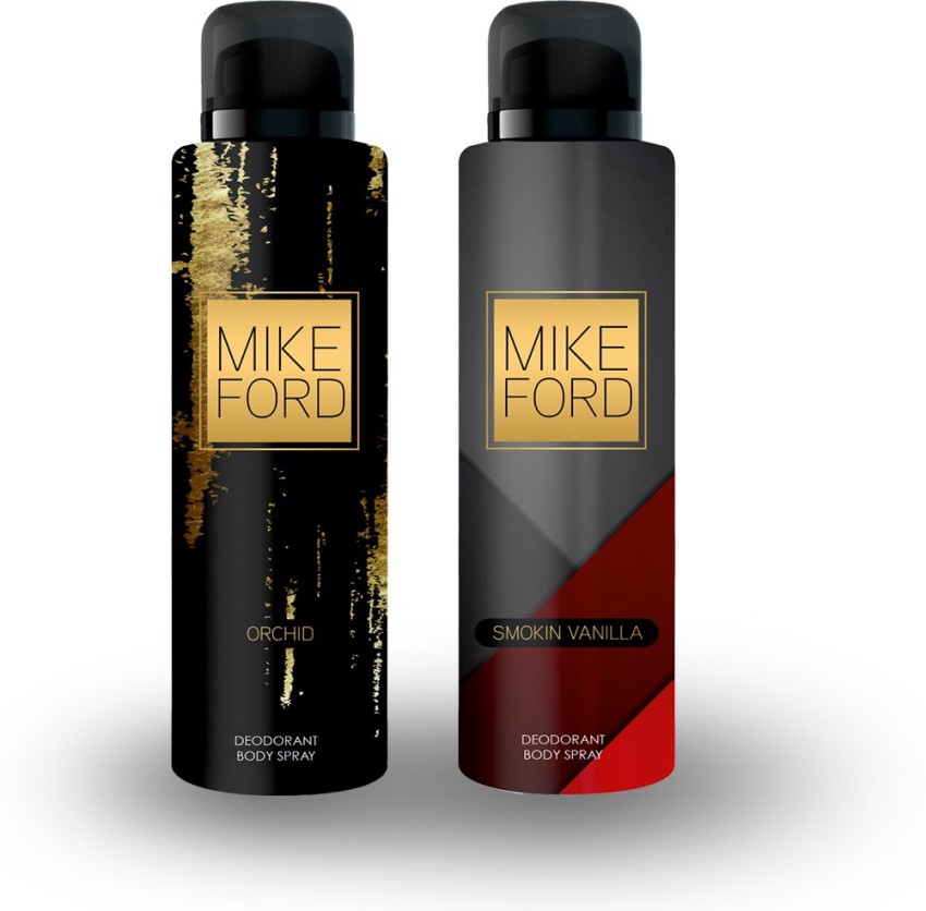 MIKE FORD Orchid & Smokin Vanilla DUAL PACK DEODORANT OFFER 150 ml  Deodorant Spray - For Men & Women - Price in India, Buy MIKE FORD Orchid &  Smokin Vanilla DUAL PACK