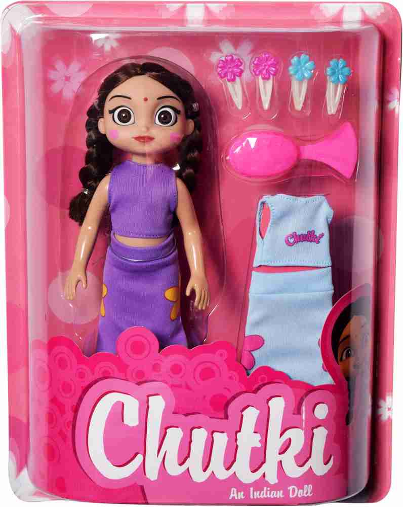 CHHOTA BHEEM Chutki Doll in Purple Dress With 1 Dress 2 Pair Hair
