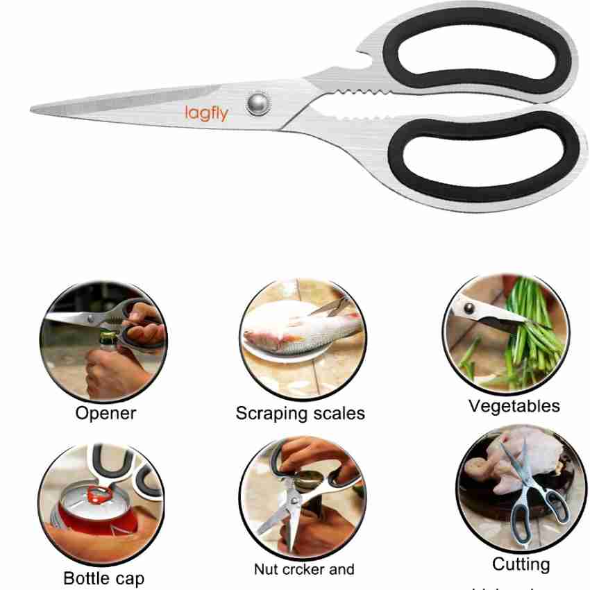 Kitchen Shears Multi Purpose Strong Stainless Steel Kitchen Utility Scissors with Cover Poulry,Fish, Meat, Vegetables Herbs, Bones, Dishwasher Safe