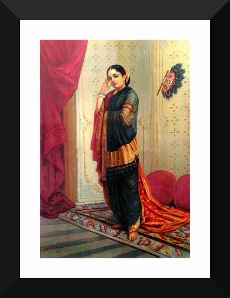 The Coquette I by Raja Ravi Varma - Small Poster Paper - Framed (12 x 17  inches) Paper Print - Art & Paintings posters in India - Buy art, film,  design, movie