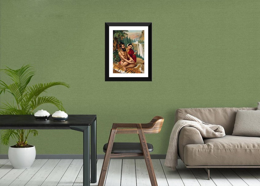 The Coquette I by Raja Ravi Varma - Small Poster Paper - Framed