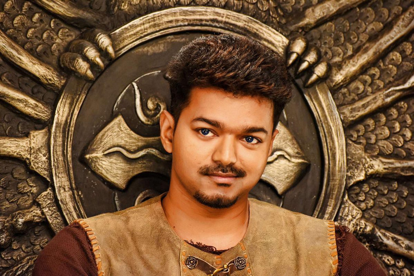Superstar Actor Joseph Vijay HD Wall Poster Multicolo Texture