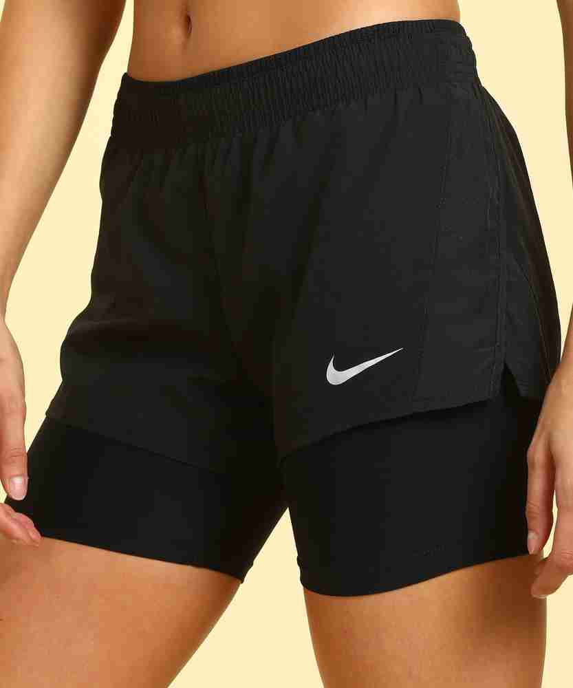 NIKE Solid Women Black Sports Shorts Buy NIKE Solid Women Black