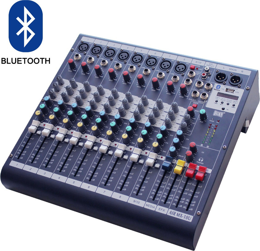MX Live Audio Mixer 10 Channel Professional Mixer with USB