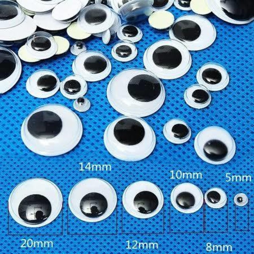 300 Pieces 20mm Wiggle Eyes Self Adhesive Black White Sticker Eyes for DIY  Crafts Decoration
