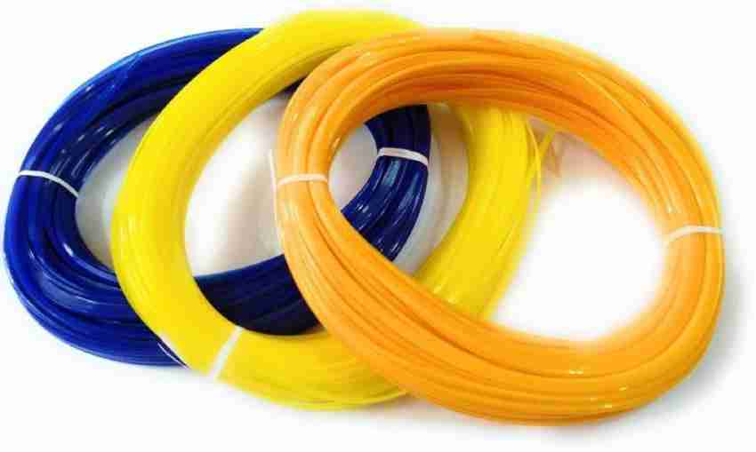 puffy Plastic broom wires for craft works, basket making, flower vases  making, chair making, pack of 3 Colours, Blue, Orange and Yellow colours