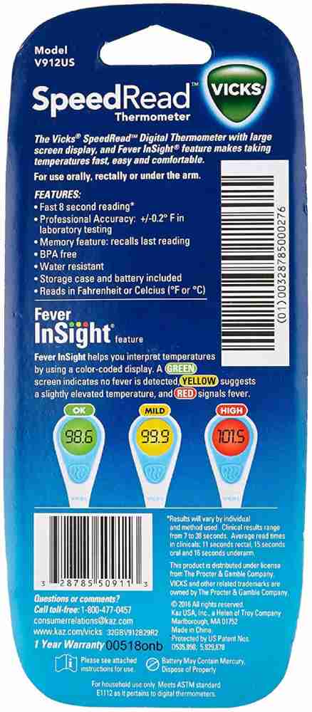 Speedread Digital Thermometer Fever Insight