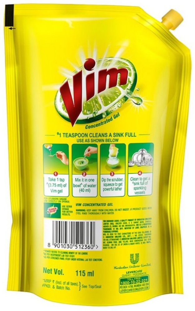 Vim Dishwash Gel & Floor Cleaner Dish Cleaning Gel Price in India