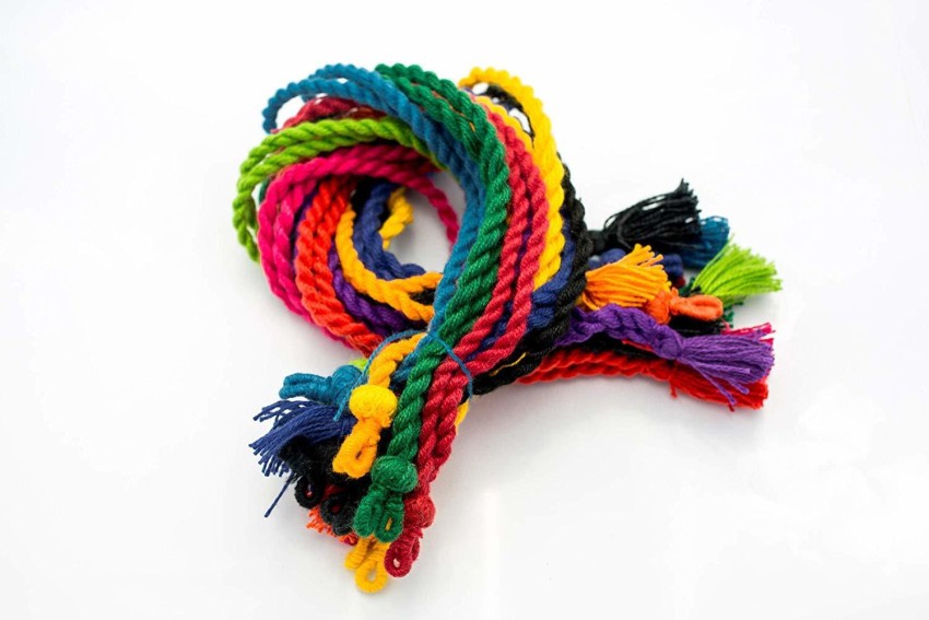 Sparkle Necklace Back Rope Colorful Multicolor Dori For Silk Thread Jewellery Making, Pack Of 12pcs.