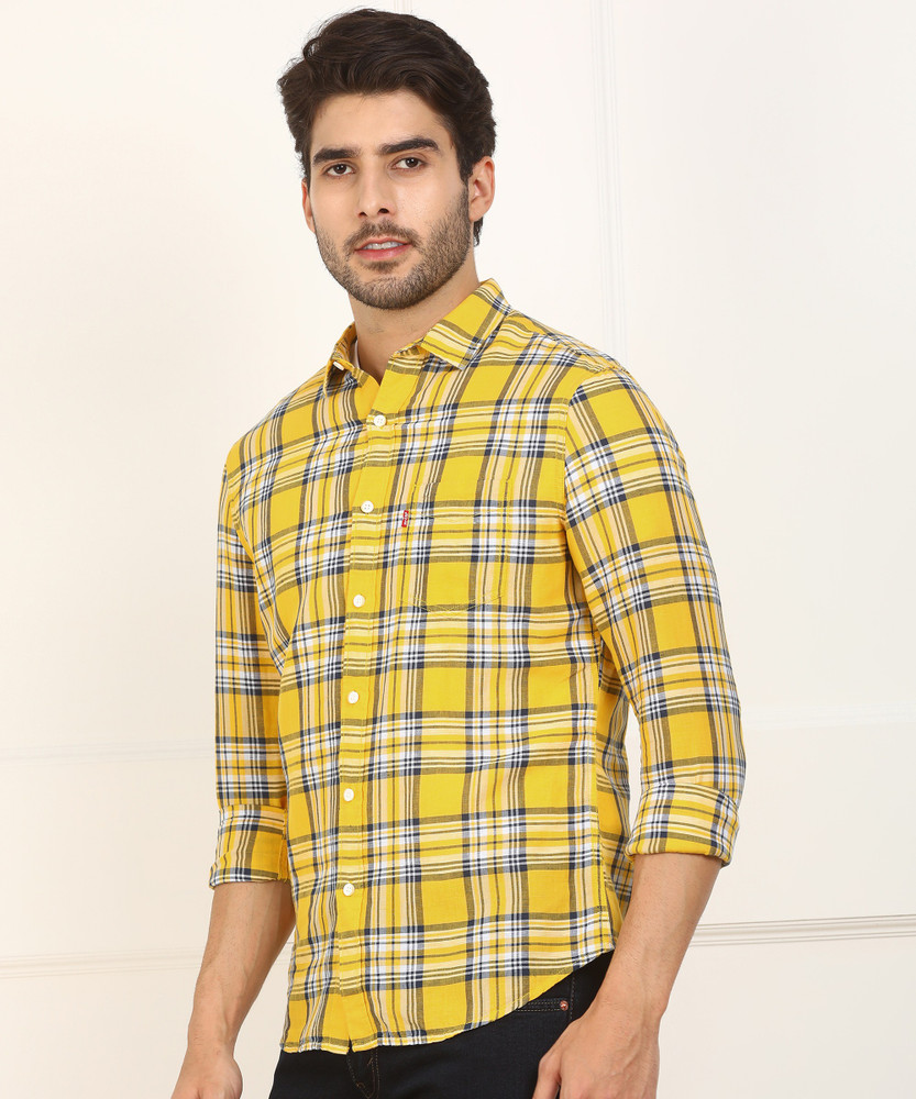 Levis yellow hotsell check shirt