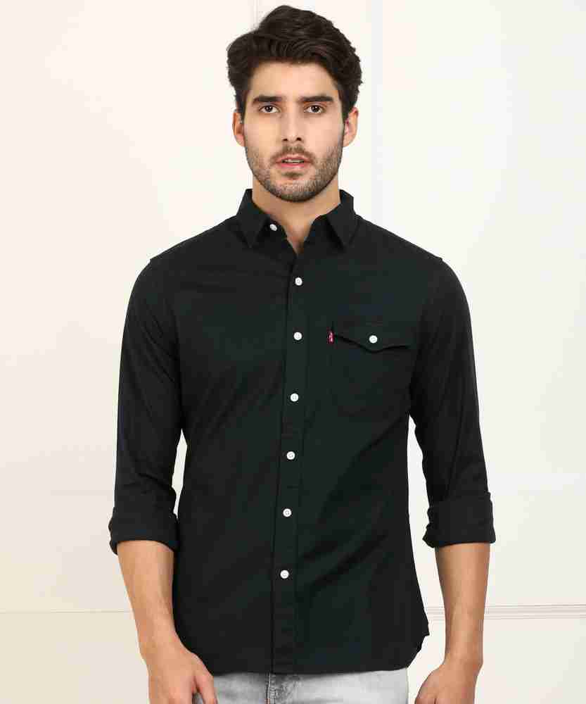 Levis black hot sale shirt mens