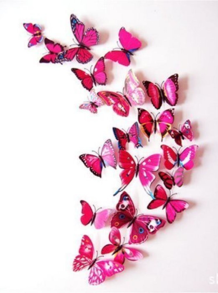 Cinderella 3d Butterfly Decoration Butterfly Wall Stickers Flipkart 3d  Butterflies Pvc Removable Butterfly Wall Stickers Flipkart From Flyw201264,  $127.35