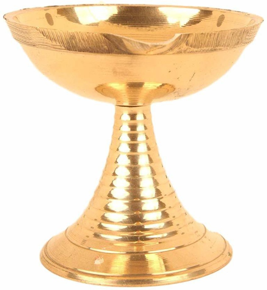 Hari Store Small Brass Lamp with Stand Brass Table Diya Price in