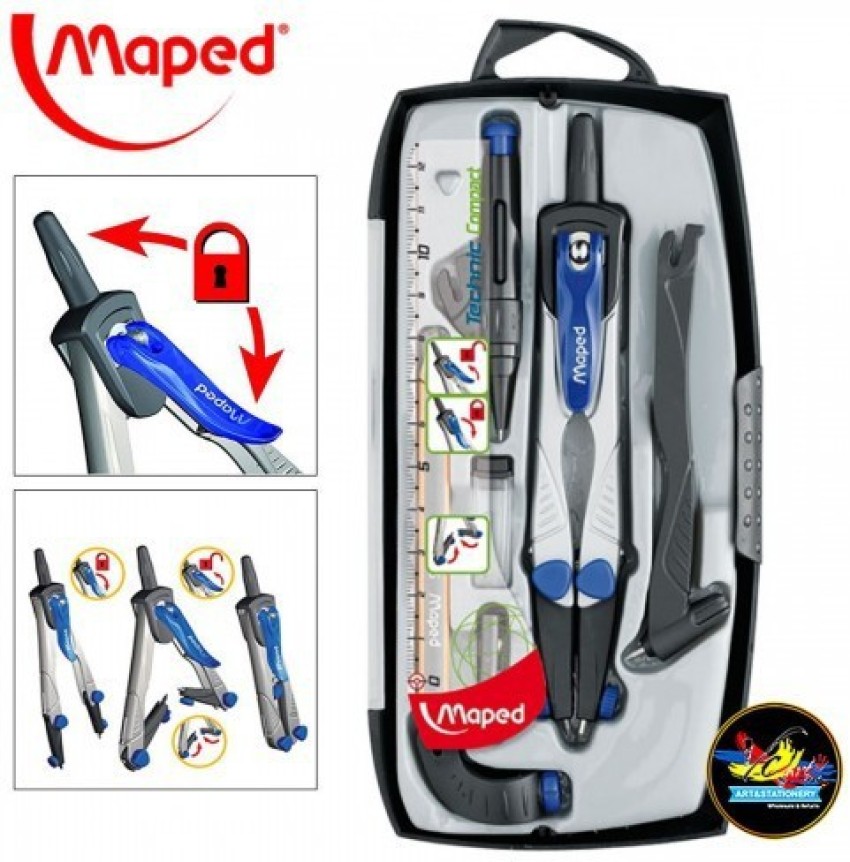 Maped Technic Compass 7 Piece Set (538717) : Geometry Compasses  : Office Products