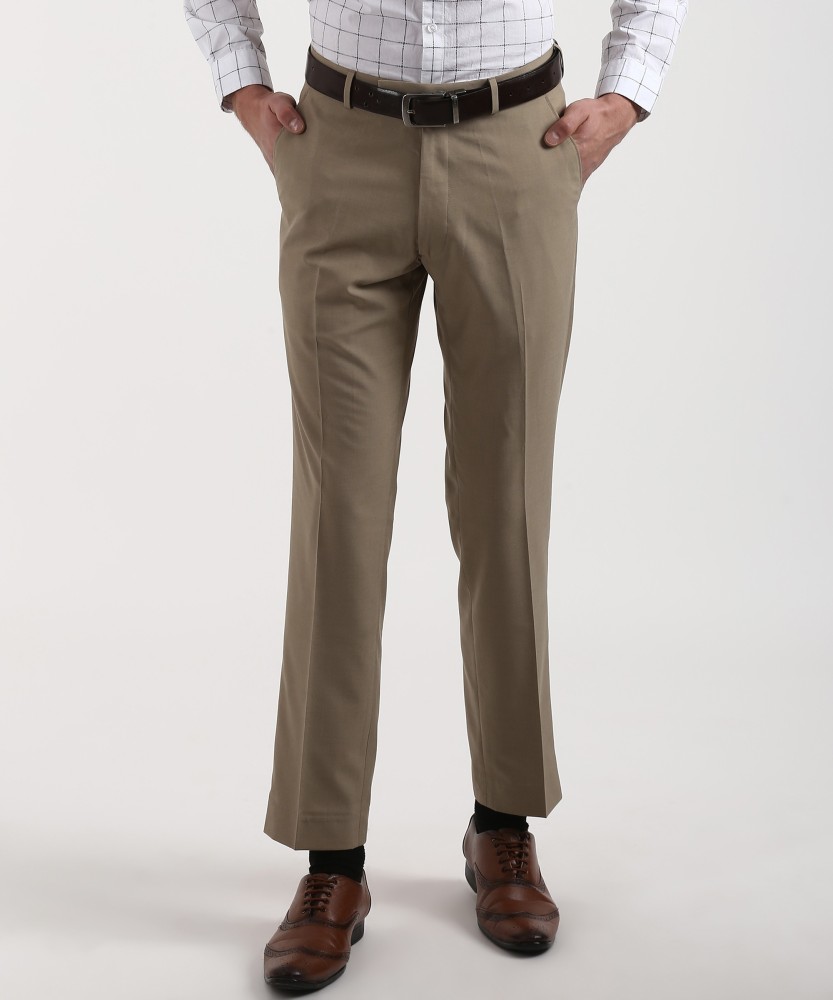 Marks  Spencer Mens Straight Fit Formal Trousers 3264KBeige30   Amazonin Fashion