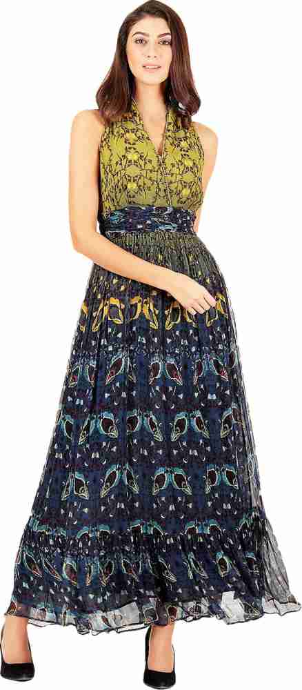 LABEL RITUKUMAR Women Empire Waist Green Dress - Buy LABEL RITUKUMAR Women  Empire Waist Green Dress Online at Best Prices in India