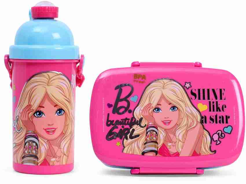 Plastic Pink Barbie Lunch Box, For School