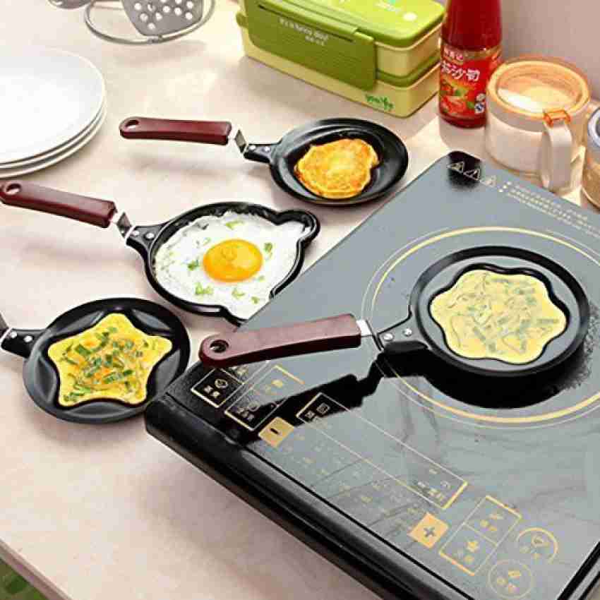 1pc Cartoon Mini Frying Pan Flat Non-stick Pot Creative Egg Shaped