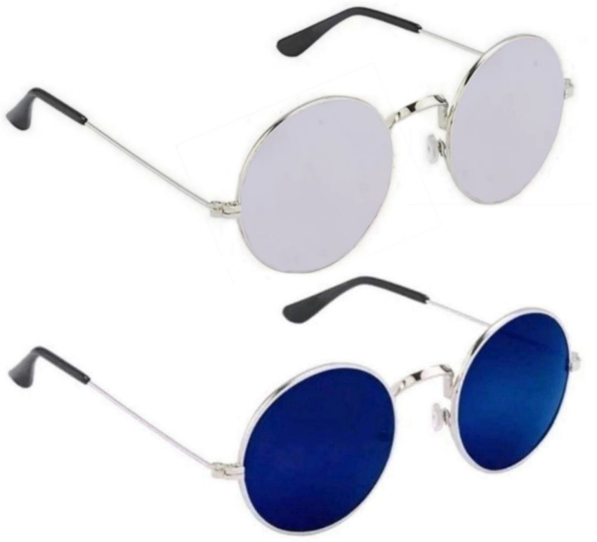 Aviator SILVER STAR Men Guy Mirror Reflective Metal Sunglasses Aviator  Shadz