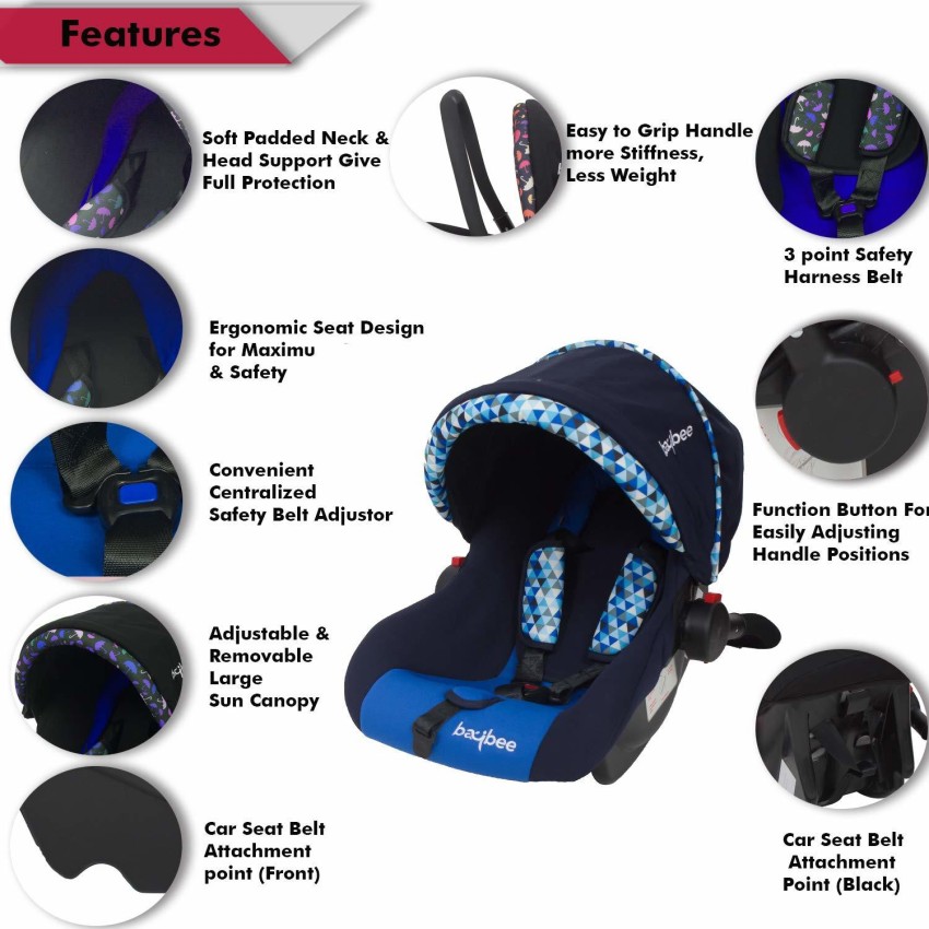 baybee Baby Car Seat with Cary Cot Infant Baby Car Seat Cum Carry
