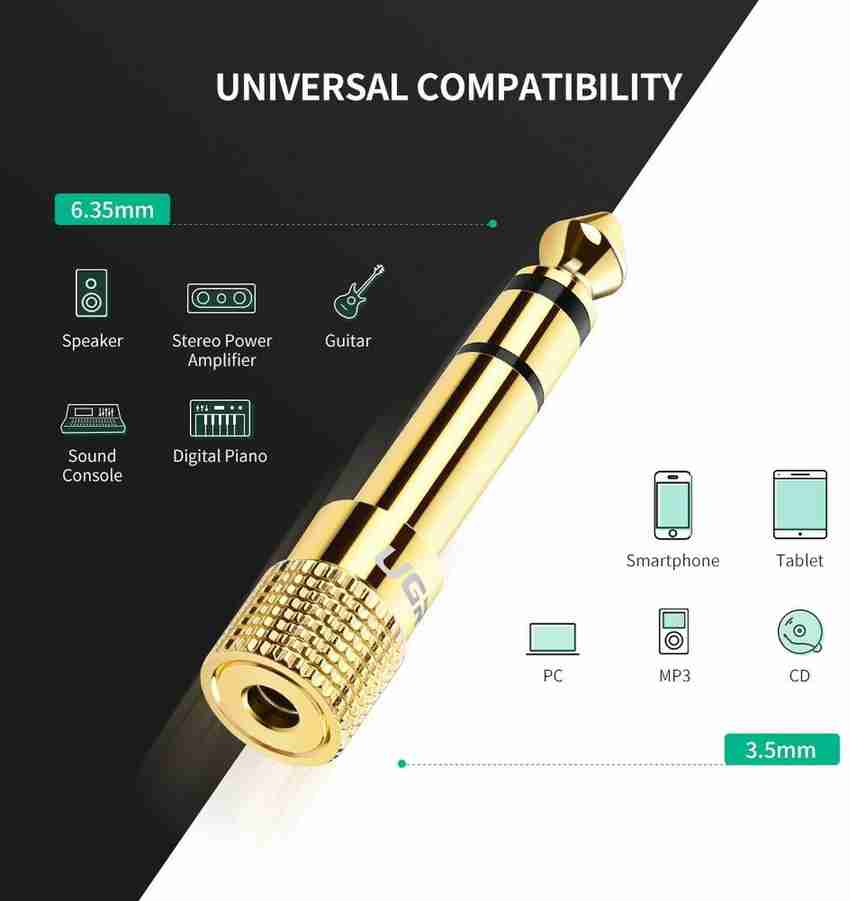 Fedus 6.35mm Stereo Male To 3.5mm Female Jack Headphone Adapter