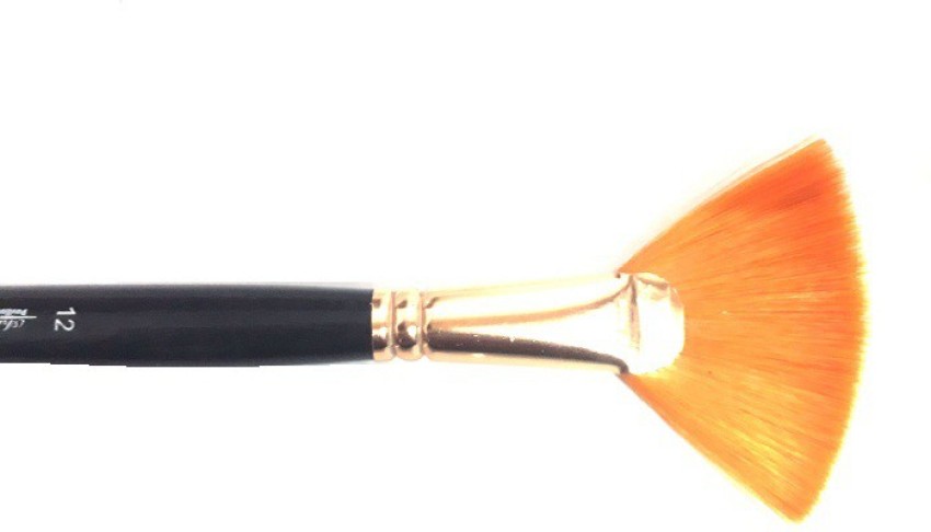 PREMIUM QUALITY ARTIST FAN BRUSH BLACK (12 NO.) 