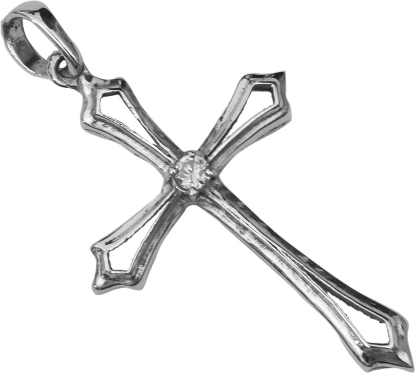 Sparkling Cross Pendant, Sterling silver