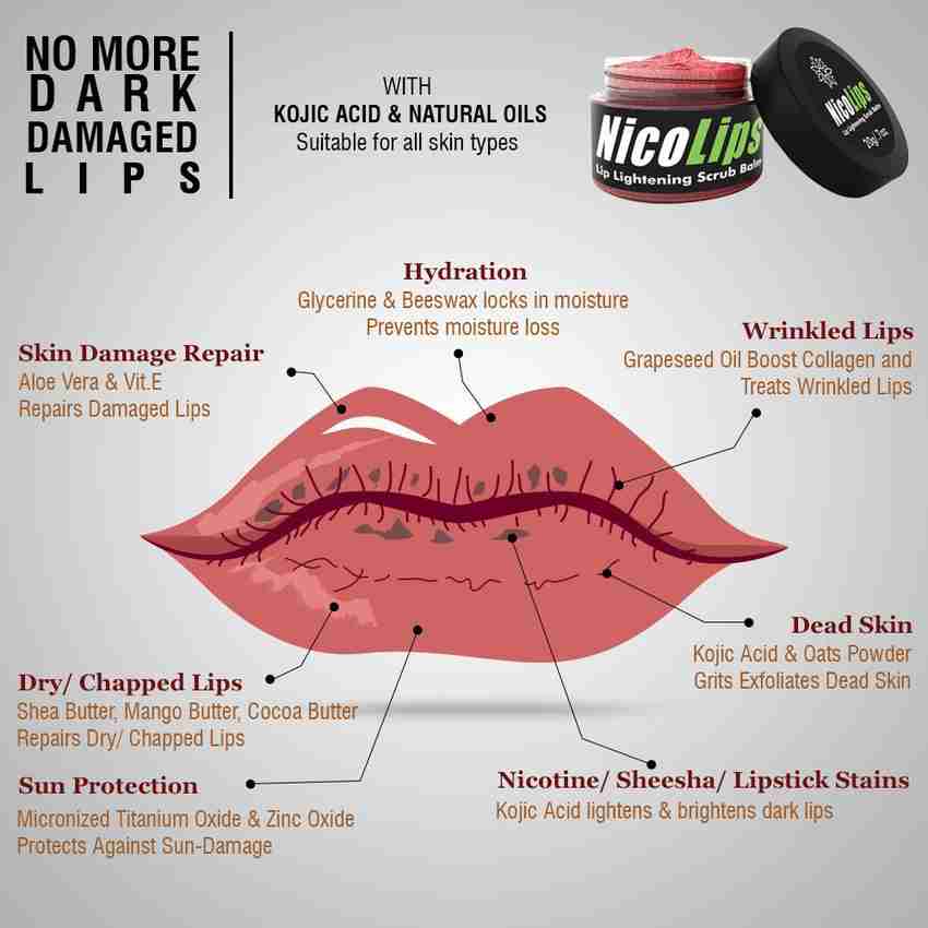 Bella vita organic NicoLips Scrub Gel Balm for Lightening and