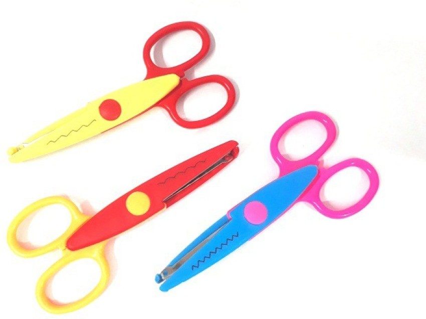 Shopaholic Premium Set of 6 Zig Zag Scissors random color  for art and craft children hobby etc Scissors - Art and craft