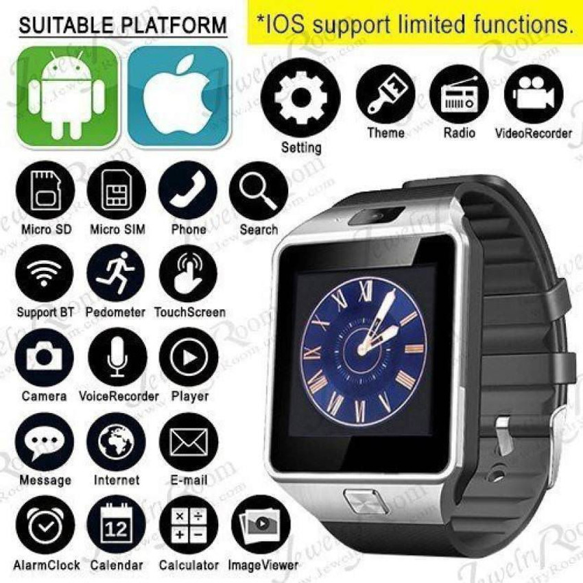 Rock DZ09 Silver color Android Smartwatch Price in India Buy Rock DZ09 Silver color Android Smartwatch online at Flipkart