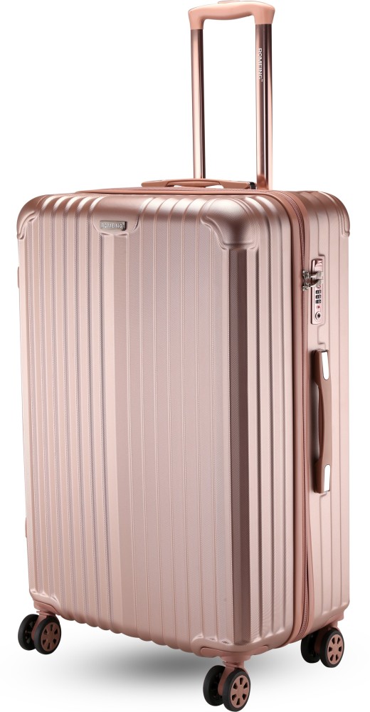 ROMEING Hardside Spinner Luggage Check in Trolley Bag RoseGold 65 cms Check in Suitcase 4 Wheels 24 inch Pink Price in India Flipkart