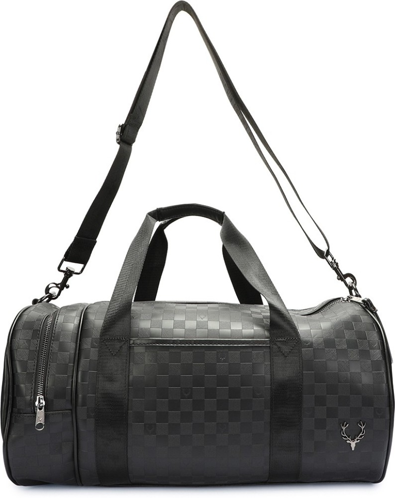 Allen Solly Men Black PU Duffel Bag Duffel With Wheels Strolley