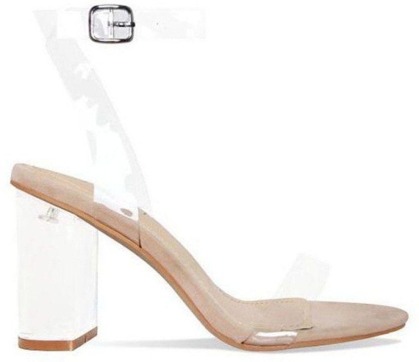 Clear tan online heels