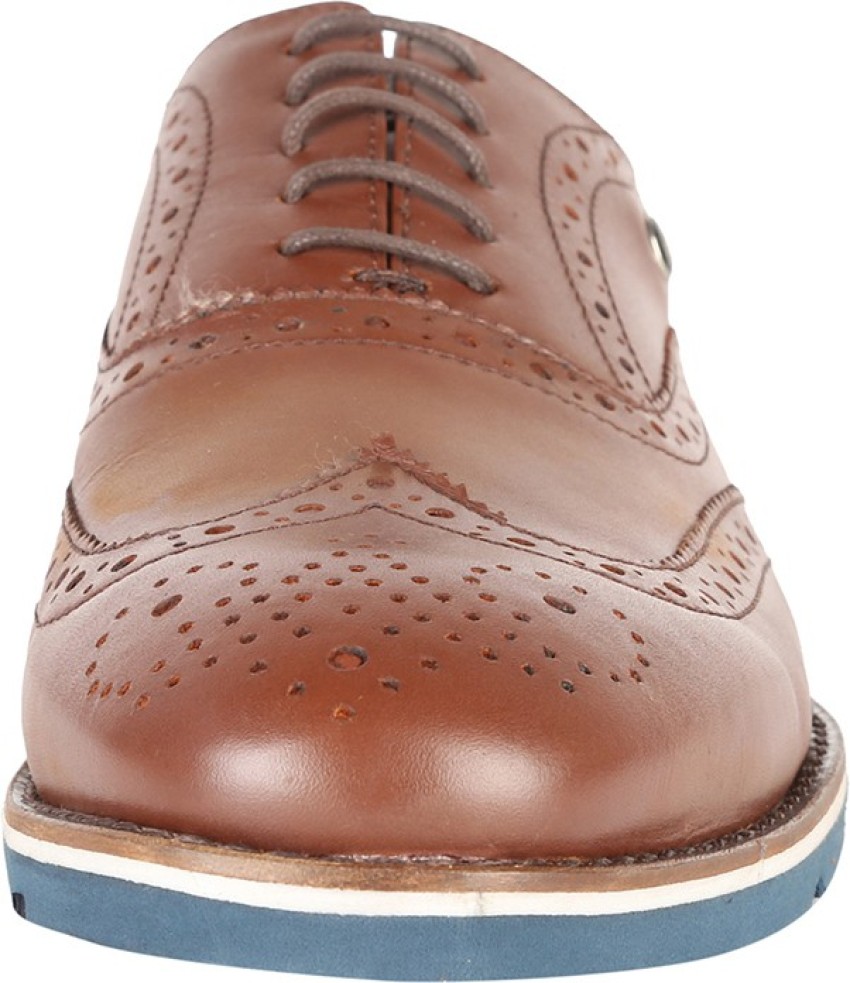 Louis Philippe Men's Brown Oxford Shoes