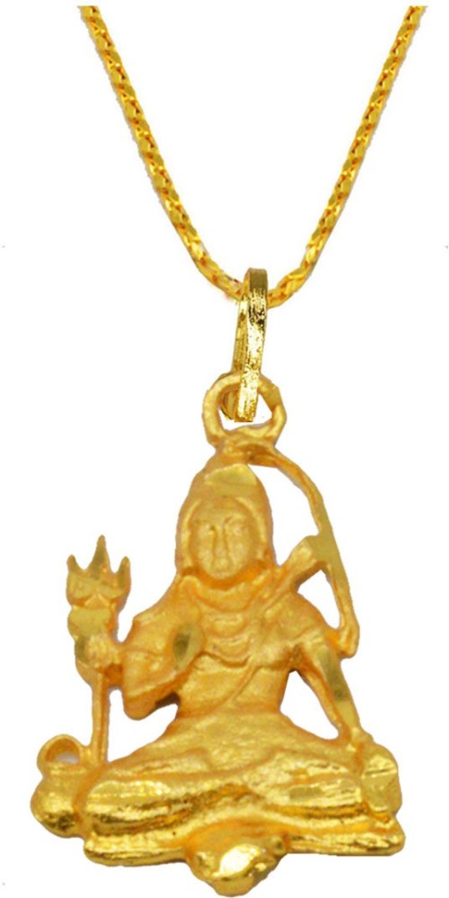 M Men Style Lord Shiv Shankar Putra ganesh Gold Brass Pendant