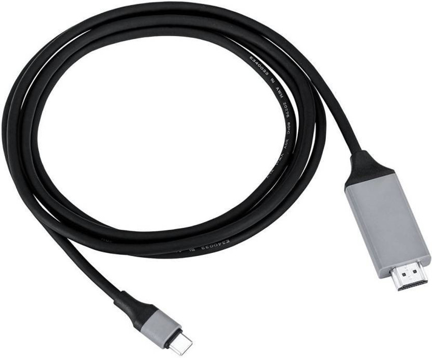 microware USB Type C Cable 2 m USB C Type C 3.1 to HDMI 4K HDTV Adapter Cable for HDMI Supported Devices Grey