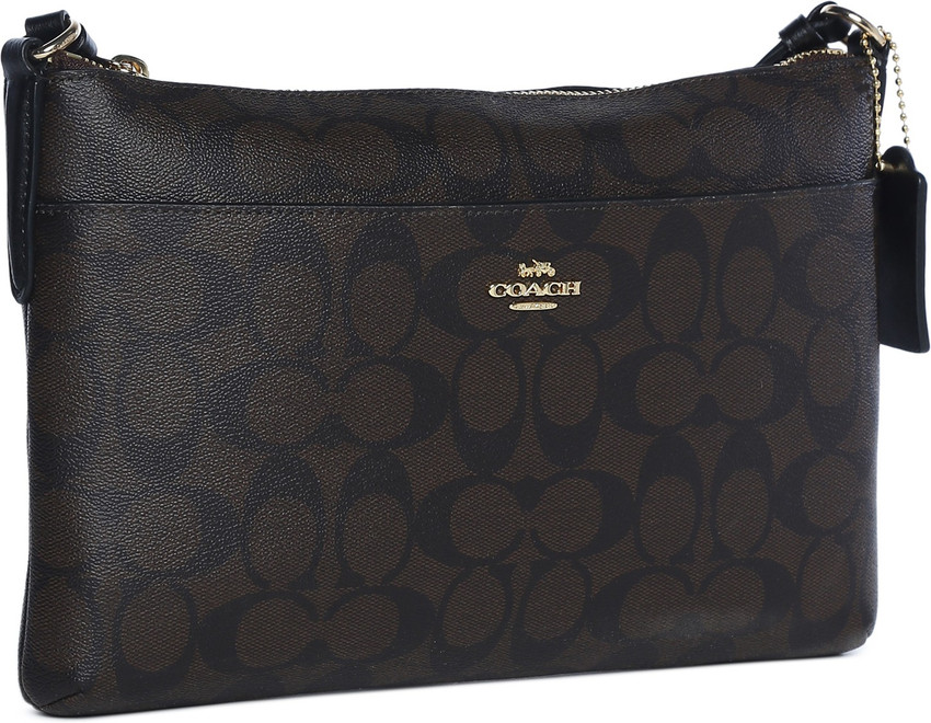 COACH Black Sling Bag Signature Crossbody Handbag Brown Price in India Flipkart