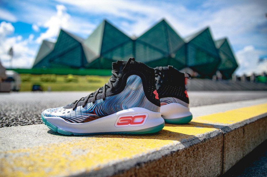 stephen curry shoes white and blue