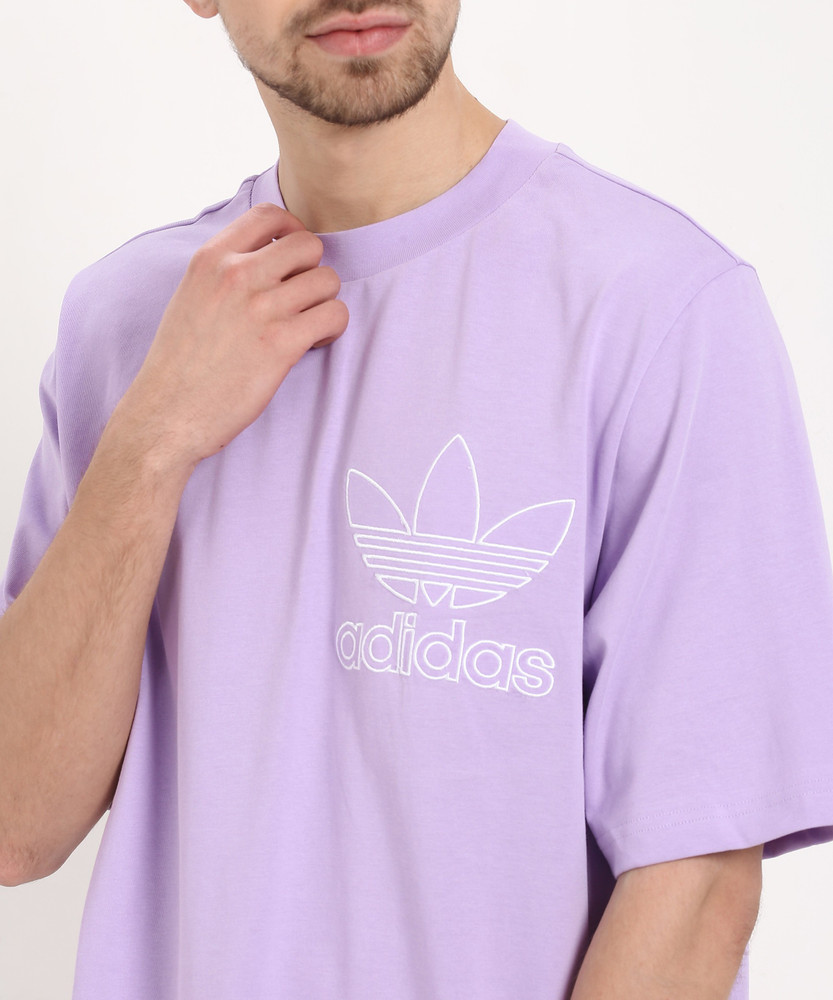 ADIDAS ORIGINALS Solid Men Round Neck Purple T Shirt