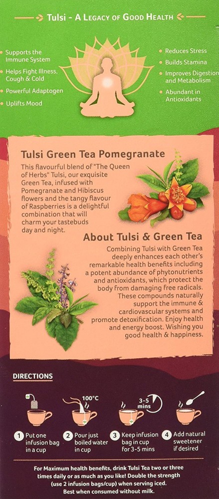 ORGANIC INDIA Tulsi Green Pomegranate Tea Bags Box Price in India Buy ORGANIC INDIA Tulsi Green Pomegranate Tea Bags Box online at Flipkart