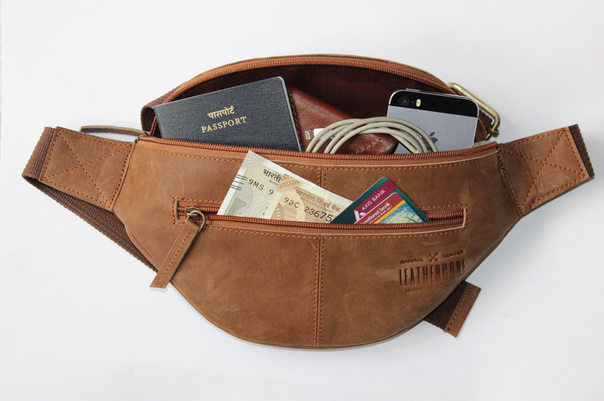 The Leather Warehouse leather belt bag for men Fanny Pack Tan Tan Price in India Flipkart