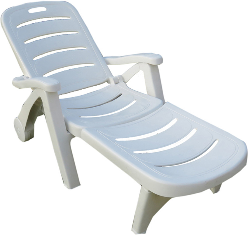 White plastic store pool chairs