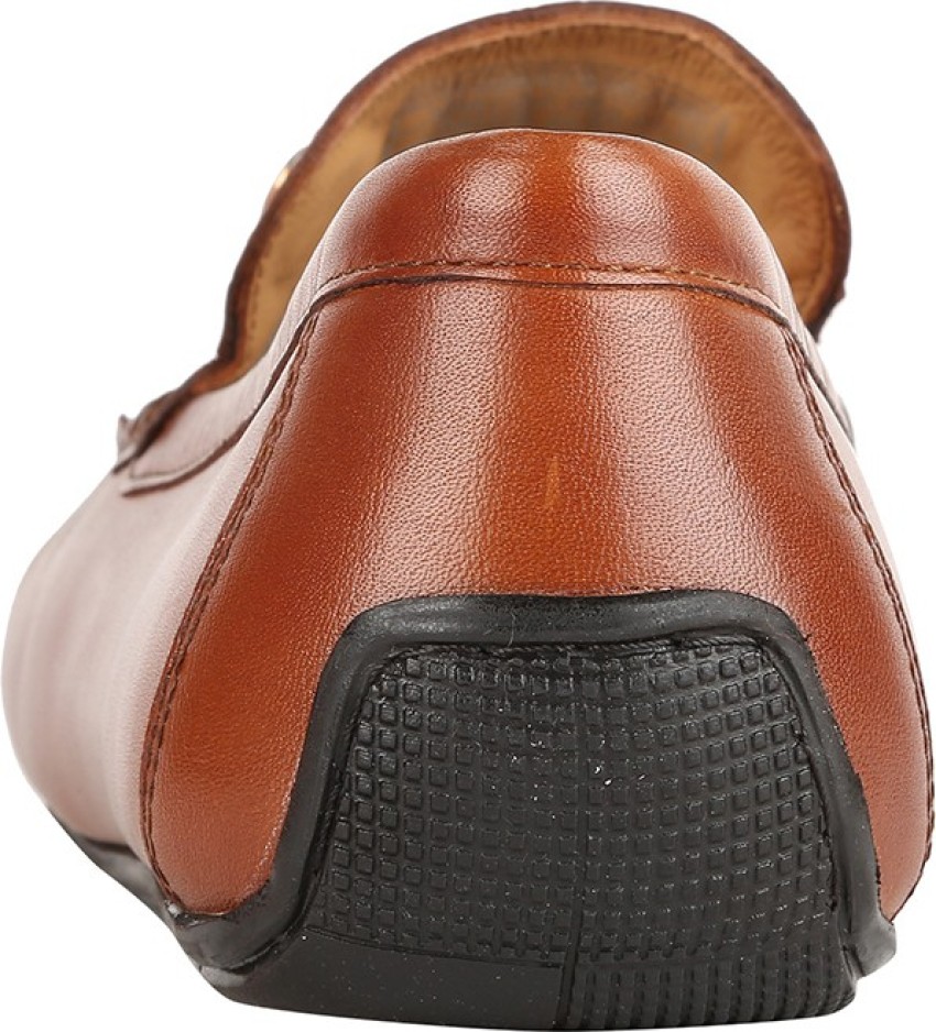 Buy online Louis Philippe Brown Leather Loafers from Casual Shoes