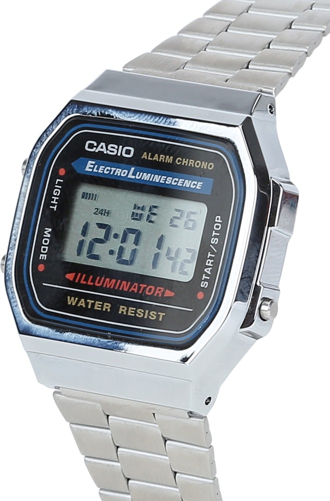 Casio Mens Digital Vintage Black Stainless Steel Bracelet Watch 39x39mm  B640WB1BMV  Macys