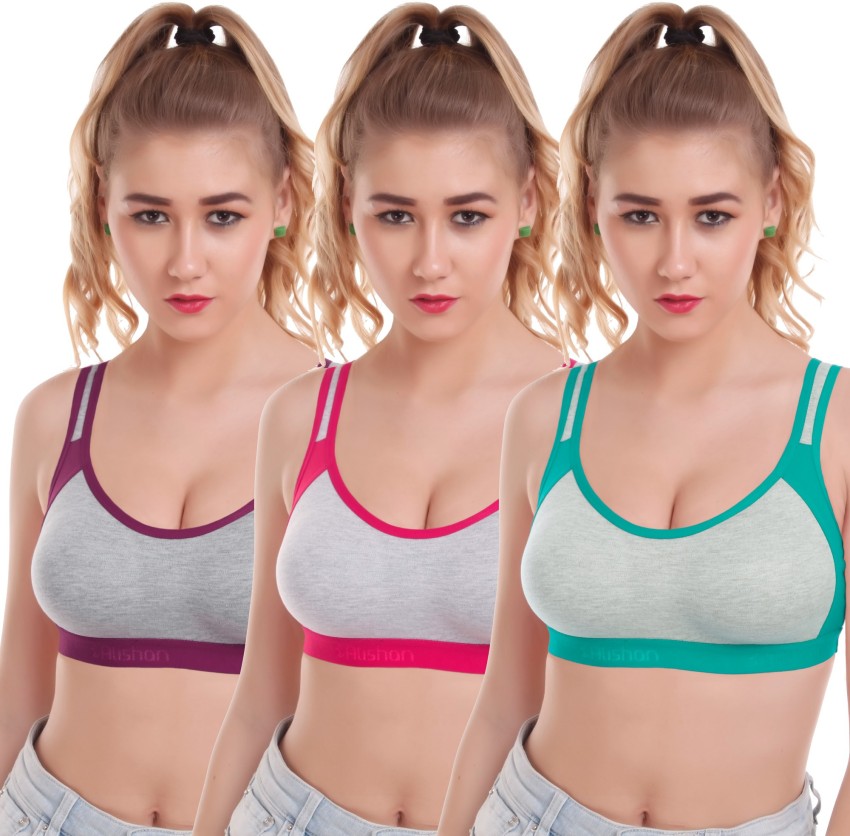 Buy Alishan Beige and White Elastane Sports Non Padded Bra Bra - 40B (pack  of 3) (AS0667) Online at Best Prices in India - JioMart.