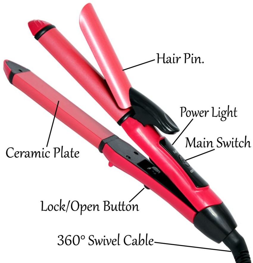 Anti static ceramic outlet 2 in 1 straightener