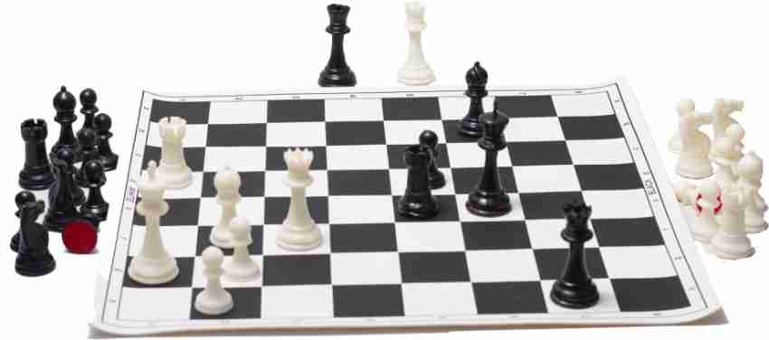 Tournament Chess Set - 34 Chess Pieces - Black Chess Board (20 x