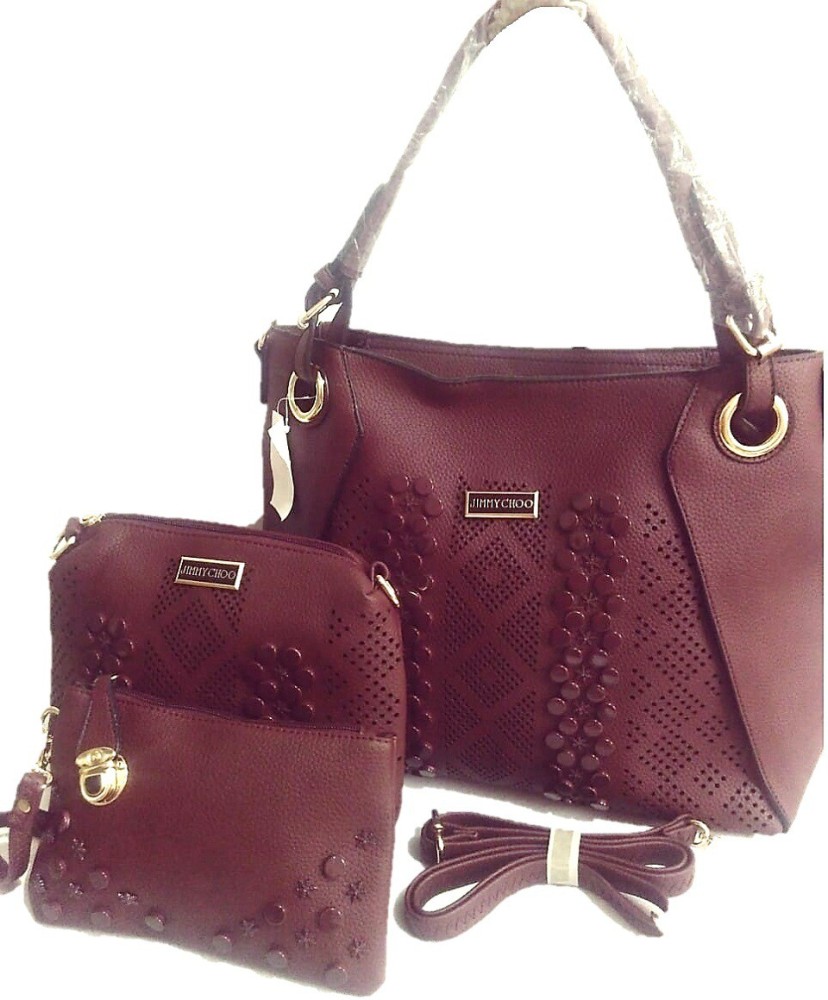 Jimmy choo Maroon and White sling bag