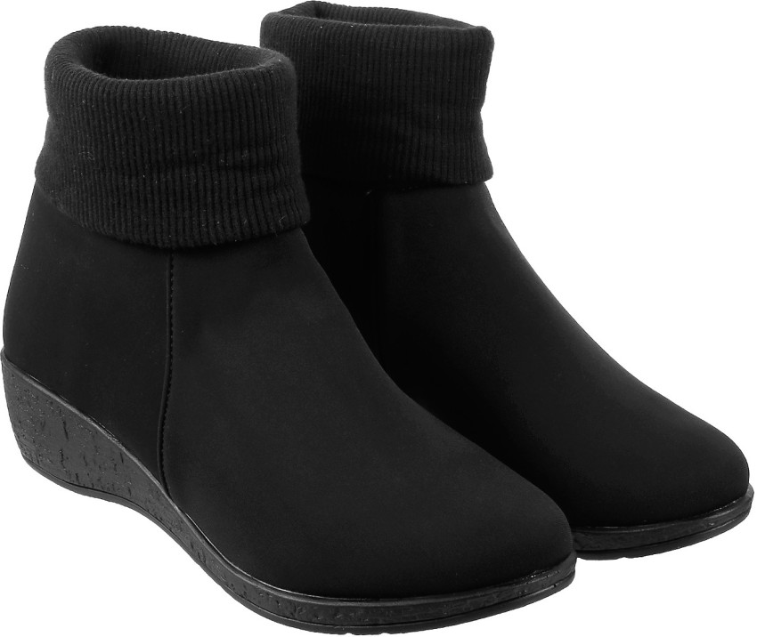 Girls black clearance wedge boots