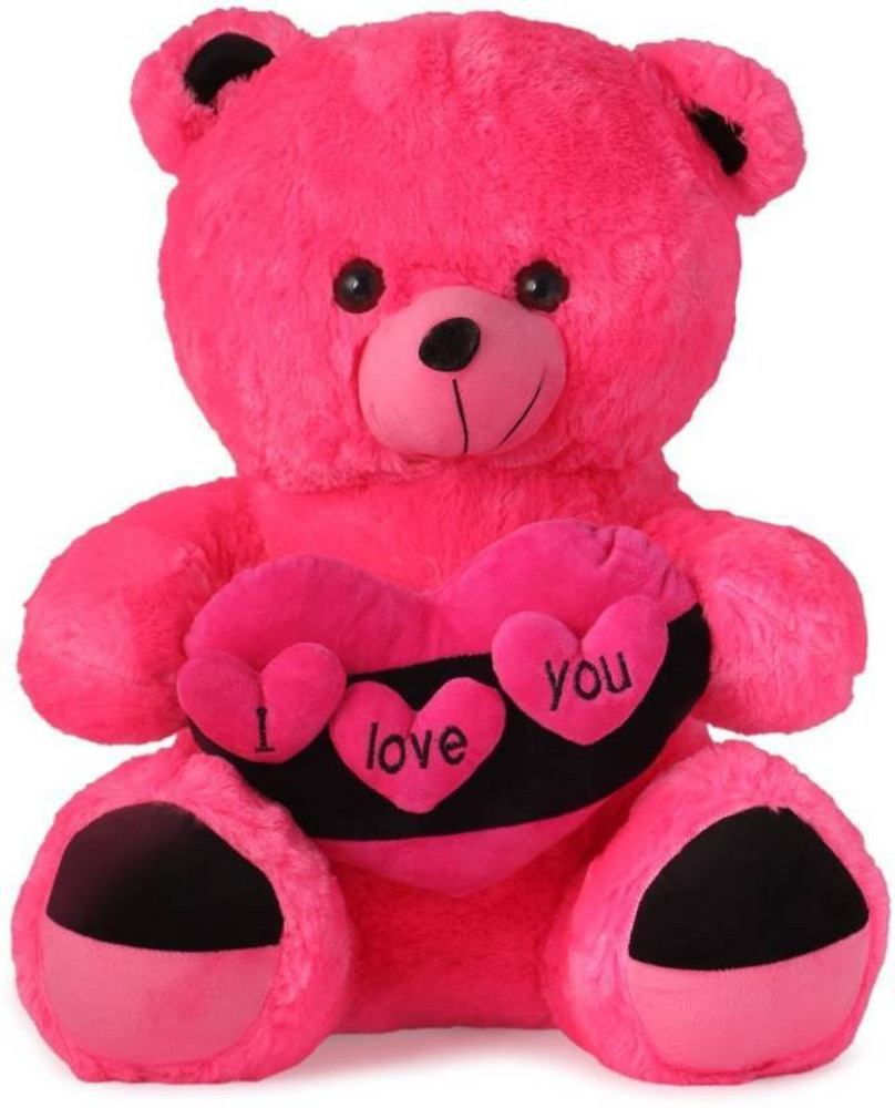 Sandiksha Dark Pink color I Love you Teddy With Heart teddy bear 45 Cm Pink 8 cm Dark Pink color I Love you Teddy With Heart teddy bear 45 Cm